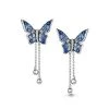 Stellato Collection Sapphire Butterfly Diamond Earrings 9K White Gold