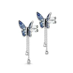 Stellato Collection Sapphire Butterfly Diamond Earrings 9K White Gold 7 Stellato Collection Sapphire Butterfly Diamond Earrings 9K White Gold -The Diamond Store F2380s