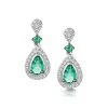 Stellato Collection Emerald And Diamond Earrings 0.18ct 9K White Gold