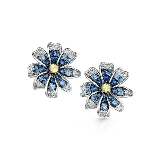 Sapphire Yellow Sapphire And Diamond Stellato Earrings 9K White Gold 1 Sapphire Yellow Sapphire And Diamond Stellato Earrings 9K White Gold