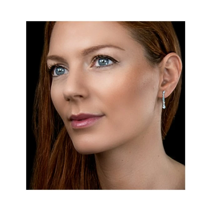 Stellato Collection Blue Topaz And Diamond Earrings In 9K White Gold 2 Stellato Collection Blue Topaz And Diamond Earrings In 9K White Gold - Image 2