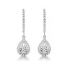 Masami Diamond Pear Halo Earrings 0.20ct Pave Set In 9K White Gold