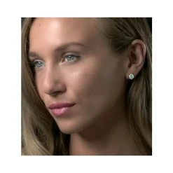 0.50ct Emerald And Diamond Stellato Cluster Earrings In 9K White Gold -The Diamond Store F2446h