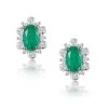 0.50ct Emerald And Stellato Diamond Cluster Earrings In 9K Gold