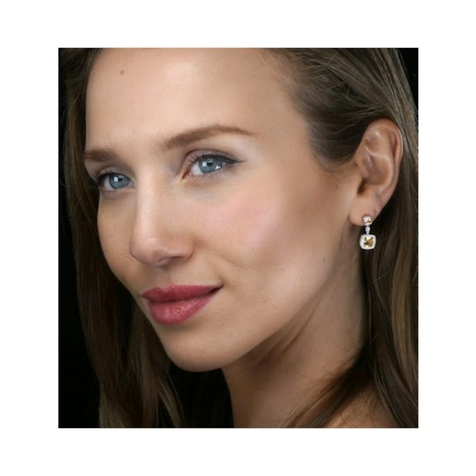 Stellato 2.30ct Citrine And Pave Diamond Earrings In 9K White Gold 3 Stellato 2.30ct Citrine And Pave Diamond Earrings In 9K White Gold - Image 3