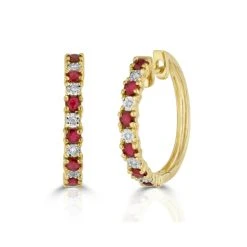 Stellato Ruby 0.86ct And Diamond 9K Gold Earrings