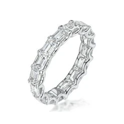 Sofia Diamond Eternity Ring Emerald Cut 2.42ct VVs Platinum Size J-N