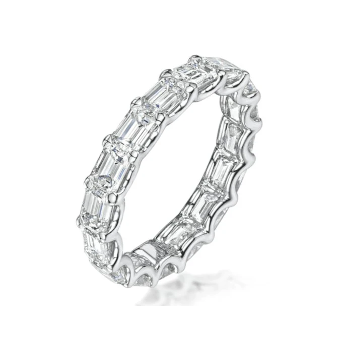Sofia Diamond Eternity Ring Emerald Cut 3.2ct VVs Platinum Size J-N 1 Sofia Diamond Eternity Ring Emerald Cut 3.2ct VVs Platinum Size J-N