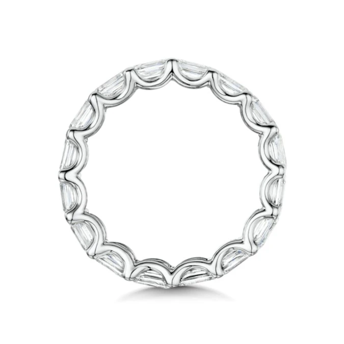 Sofia Diamond Eternity Ring Emerald Cut 3.2ct VVs Platinum Size J-N 3 Sofia Diamond Eternity Ring Emerald Cut 3.2ct VVs Platinum Size J-N - Image 3