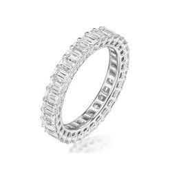 Francesca Diamond Eternity Ring Emerald Cut 4ct VVs Platinum Size H-I