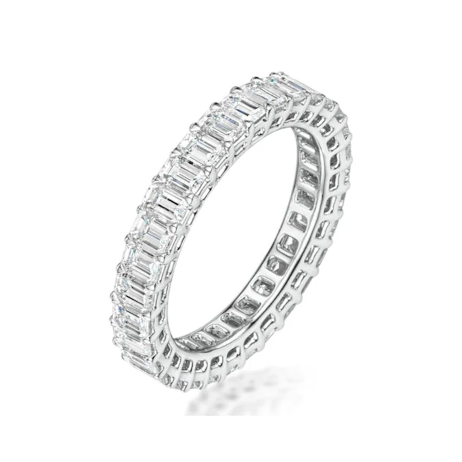 Francesca Diamond Eternity Ring Emerald Cut 4ct VVs Platinum O-W 1 Francesca Diamond Eternity Ring Emerald Cut 4ct VVs Platinum O-W