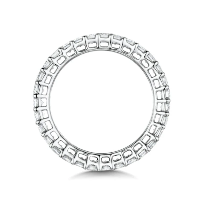 Francesca Diamond Eternity Ring Emerald Cut 4ct VVs Platinum Size H-I 3 Francesca Diamond Eternity Ring Emerald Cut 4ct VVs Platinum Size H-I - Image 3