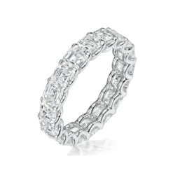 Elisa Diamond Eternity Ring Asscher Cut 3.2ct VVs Platinum Size H-I