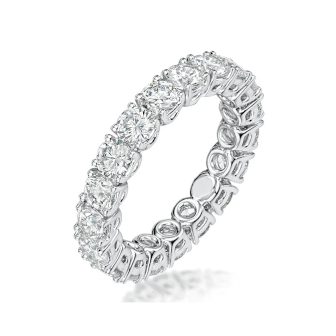 Stella Diamond Eternity Ring Round Cut 2.7ct VVs Platinum Size J-N 1 Stella Diamond Eternity Ring Round Cut 2.7ct VVs Platinum Size J-N