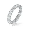 Isla Diamond Eternity Ring Oval Cut 3.23ct VVs Platinum Size O-W