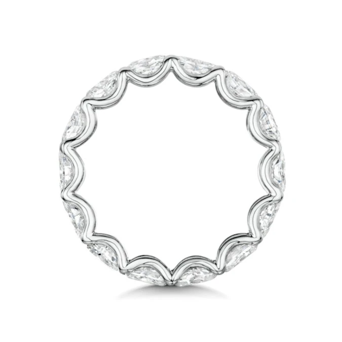Isla Diamond Eternity Ring Oval Cut 4.42ct VVs Platinum Size O-W 3 Isla Diamond Eternity Ring Oval Cut 4.42ct VVs Platinum Size O-W - Image 3
