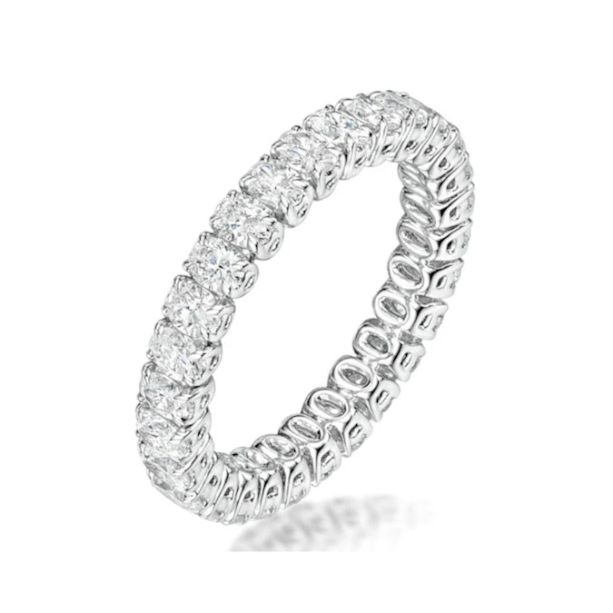 Sienna Diamond Eternity Ring Oval Cut 2ct VVs Platinum Size O-W 1 Sienna Diamond Eternity Ring Oval Cut 2ct VVs Platinum Size O-W