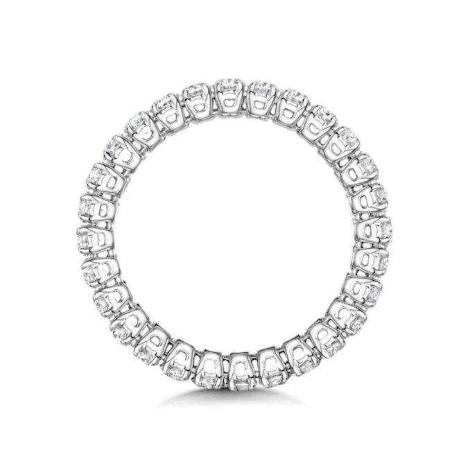 Sienna Diamond Eternity Ring Oval Cut 4.32ct VVs Platinum Size O-W 3 Sienna Diamond Eternity Ring Oval Cut 4.32ct VVs Platinum Size O-W - Image 3