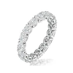Serena Diamond Eternity Ring Oval Cut 3.9ct VVs Platinum Size J-N