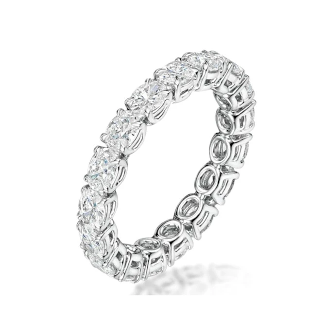 Serena Diamond Eternity Ring Oval Cut 2.46ct VVs Platinum Size H-I 1 Serena Diamond Eternity Ring Oval Cut 2.46ct VVs Platinum Size H-I