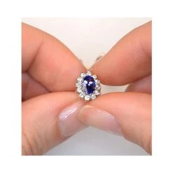 Tanzanite 6 X 4mm And Diamond 18K Yellow Gold Earrings 8 Tanzanite 6 X 4mm And Diamond 18K Yellow Gold Earrings -The Diamond Store FEG27 V v1