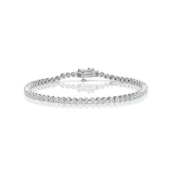 Diamond Tennis Bracelet Rub Over Style 1.00ct 9K White Gold