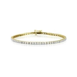 4ct Lab Diamond Tennis Bracelet Claw Set In 9K Yellow Gold