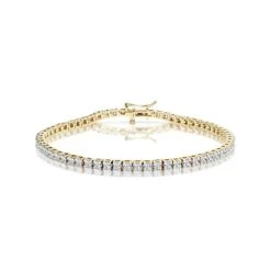 3ct Diamond Tennis Bracelet Claw Set In 9K Yellow Gold