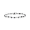 9K White Gold Diamond And Sapphire Claw Set Link Bracelet