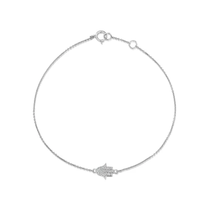 Stellato Collection Hamsa Diamond Bracelet 0.07ct In 9K White Gold 1 Stellato Collection Hamsa Diamond Bracelet 0.07ct In 9K White Gold