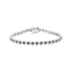 1.62ct Sapphire And 1ct Diamond Stellato Bracelet In 9K White Gold