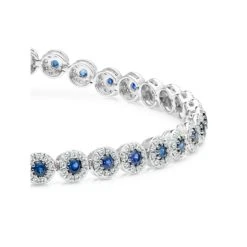 1.62ct Sapphire And 1ct Diamond Stellato Bracelet In 9K White Gold -The Diamond Store G1435b