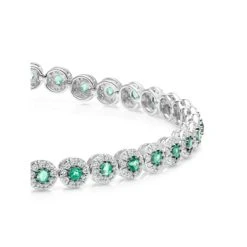 1.11ct Emerald And 1ct Diamond Stellato Bracelet In 9K White Gold 7 1.11ct Emerald And 1ct Diamond Stellato Bracelet In 9K White Gold -The Diamond Store G1436b