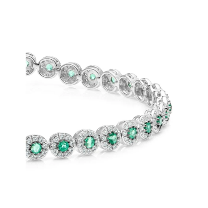 1.11ct Emerald And 1ct Diamond Stellato Bracelet In 9K White Gold 3 1.11ct Emerald And 1ct Diamond Stellato Bracelet In 9K White Gold - Image 3