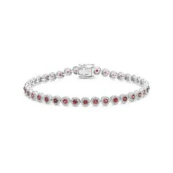 1.36ct Ruby And 1ct Diamond Stellato Bracelet In 9K White Gold
