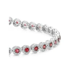 1.36ct Ruby And 1ct Diamond Stellato Bracelet In 9K White Gold -The Diamond Store G1437b