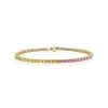 Mens Rainbow Gem Stones Bracelet 10ct Set In 9K Yellow Gold