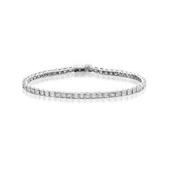 Diamond Tennis Bracelet 4ct Look 18K White Gold - J3355