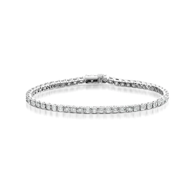 Diamond Tennis Bracelet 4ct Look 18K White Gold - J3355 1 Diamond Tennis Bracelet 4ct Look 18K White Gold - J3355