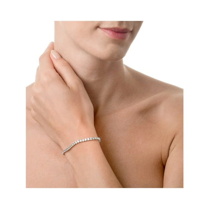 Diamond Tennis Bracelet 4ct Look 18K White Gold - J3355 2 Diamond Tennis Bracelet 4ct Look 18K White Gold - J3355 - Image 2