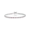 Ruby And 1ct Lab Diamond Tennis Bracelet In 9K White Gold
