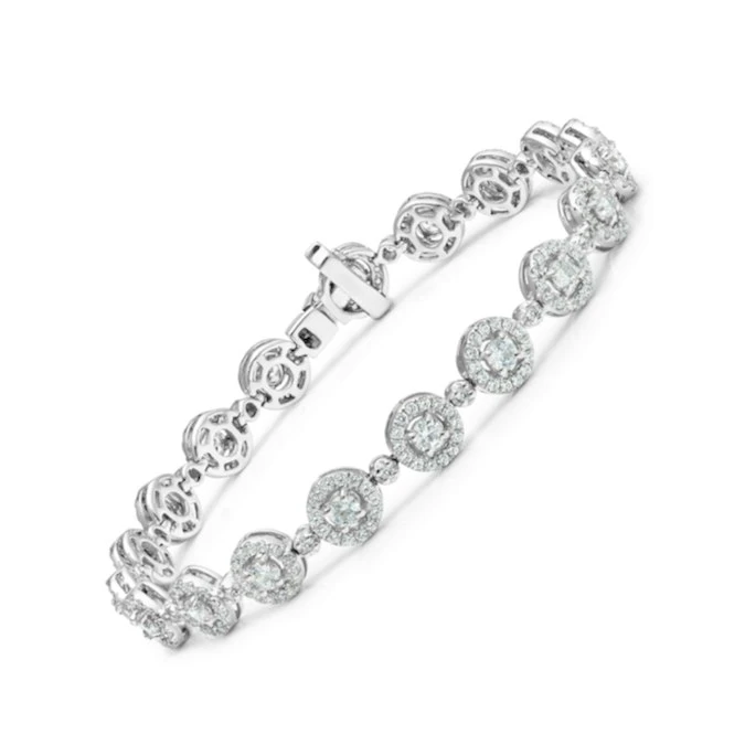 Diamond Halo Bracelet 3.75ct In 18K White Gold - Asteria Collection 3 Diamond Halo Bracelet 3.75ct In 18K White Gold - Asteria Collection - Image 3