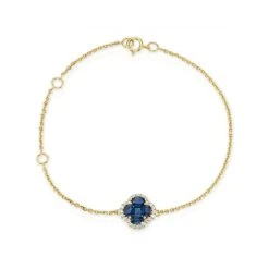 Sapphire 1.11ct And Diamond 18K Yellow Gold Alegria Bracelet