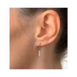 Small Drop Earrings 0.12ct Diamond 9K White Gold -The Diamond Store H3427 v1