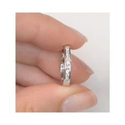 Hoop Earrings 0.25ct Lab Diamond 9K White Gold -The Diamond Store H3688 v1