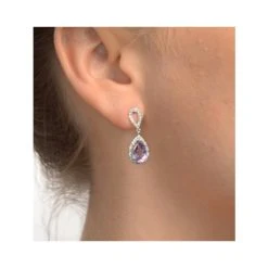 Amethyst 2.47CT And Diamond 9K White Gold Earrings -The Diamond Store H4247 v1