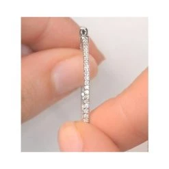 1.00ct Diamond Hoop Earrings In 9K White Gold - 39mm -The Diamond Store H4458 v1