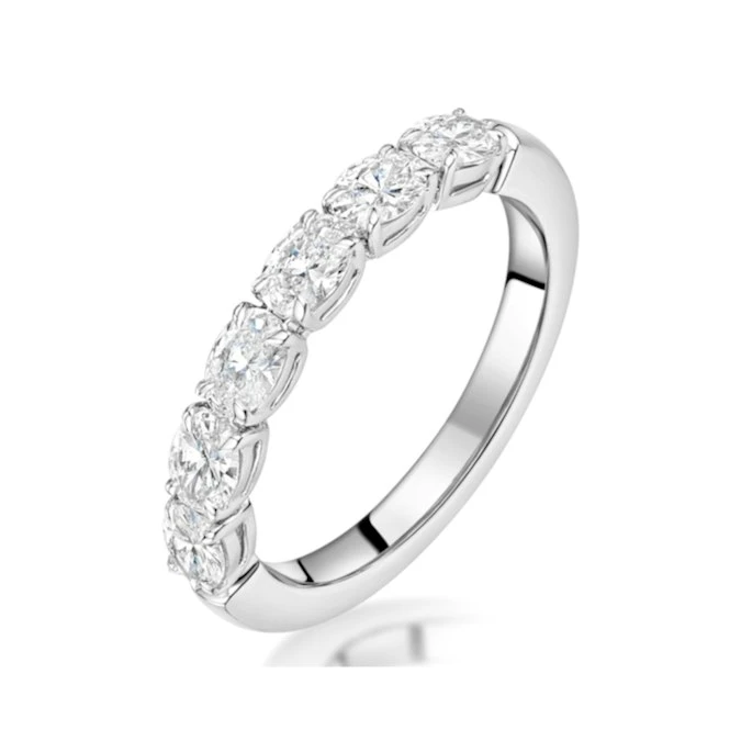 Helene Diamond Eternity Ring Oval Cut 1.25ct VVs Platinum Size O-W 1 Helene Diamond Eternity Ring Oval Cut 1.25ct VVs Platinum Size O-W