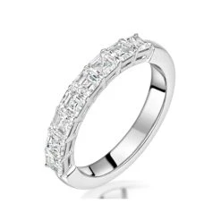 Simone Diamond Eternity Ring Asscher Cut 1.92ct VVs Platinum O-W