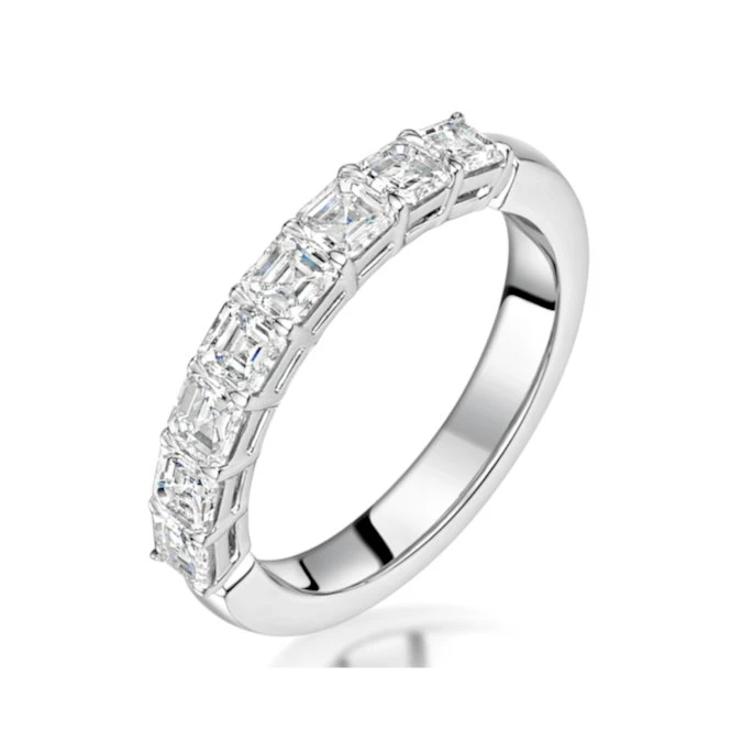 Simone Diamond Eternity Ring Asscher Cut 1.6ct VVs Platinum Size J-N 1 Simone Diamond Eternity Ring Asscher Cut 1.6ct VVs Platinum Size J-N